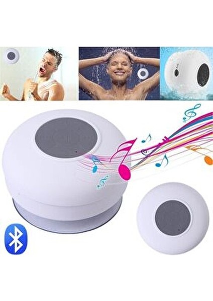 Su Geçirmez Mini Bluetooth Duş Hoparlörü 10 W Beyaz Renkli Kullanım Kolaylığı