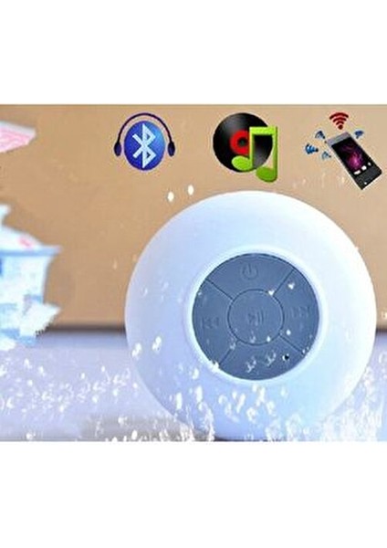Su Geçirmez Mini Bluetooth Duş Hoparlörü 10 W Beyaz Renkli Kullanım Kolaylığı