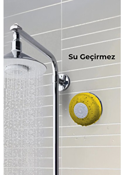 Su Geçirmez Bluetooth Duş Hoparlörü Sarı 85 mm Taşınabilir Tasarım ile Eğlencenizi Artırın