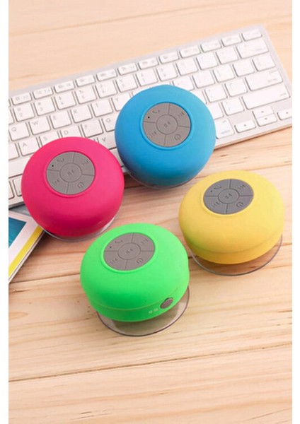 Su Geçirmez Bluetooth Duş Hoparlörü Sarı 85 mm Taşınabilir Tasarım ile Eğlencenizi Artırın