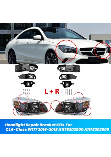 Mercedes-Benz Için Araba Far Onarım Braket Kitleri Cla Sınıfı W177 2016-2018 Far Tutucu Sabit Mount A1178202600 R (Yurt Dışından) indirimleri