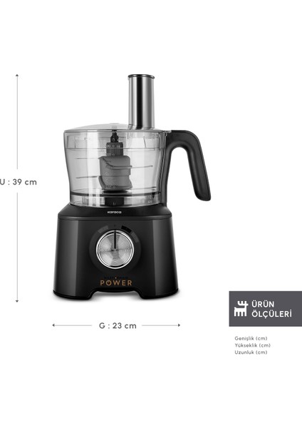 Mastermaid Power Max 11 In 1 Mutfak Robotu Matte Black Silver 2500 W fiyatları