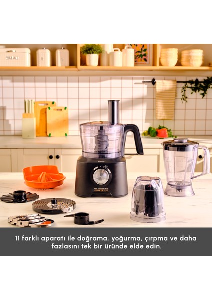 Mastermaid Power Max 11 In 1 Mutfak Robotu Matte Black Silver 2500 W modelleri