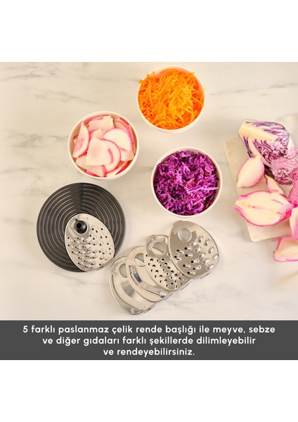 Mastermaid Power Max 11 In 1 Mutfak Robotu Matte Black Silver 2500 W