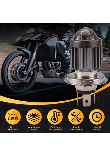 H4 LED Spotlight Küçük Ampul LED Motosiklet Modifiye Far Entegre Iki Renkli Far Aksesuarları (Yurt Dışından) fırsatları
