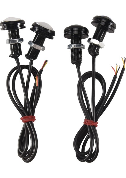 4 Adet Araba 12V 23MM Çift Renk Geçiş 4014 12 LED Drl Eagle Göz Gündüz Işığı (Yurt Dışından)