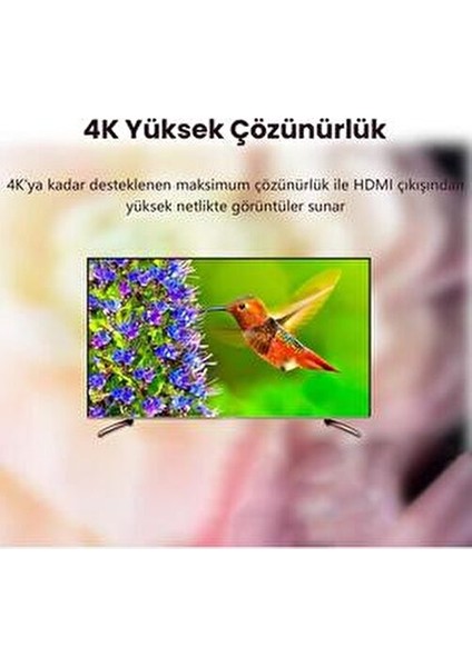 Type-C HDMI Dönüştürücü Adaptör 4K Görüntü Aktarımı 10 cm Beyaz Renkli