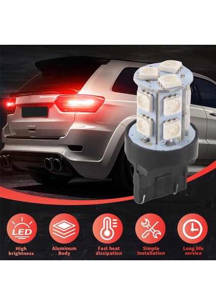 2x Kırmızı T20 7443 380 W21/5W Araba 13 Smd 5050 LED Durdurma Tail Fren Işıkları Ampuller (Yurt Dışından) fırsatları