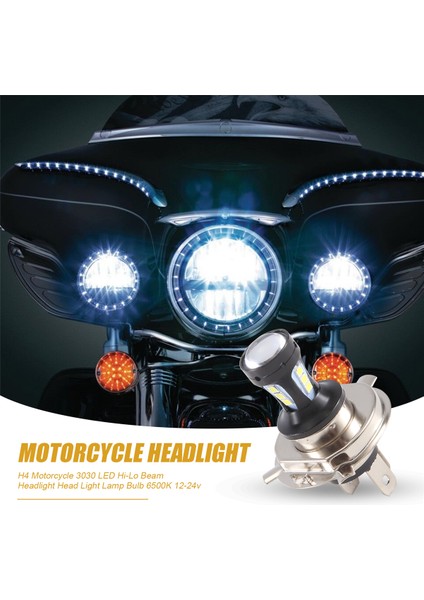 H4 Motosiklet 3030 LED Hi-Lo Far Far Kafası Işık Lambası Ampul 6500K 12-24V (Yurt Dışından) fırsatları