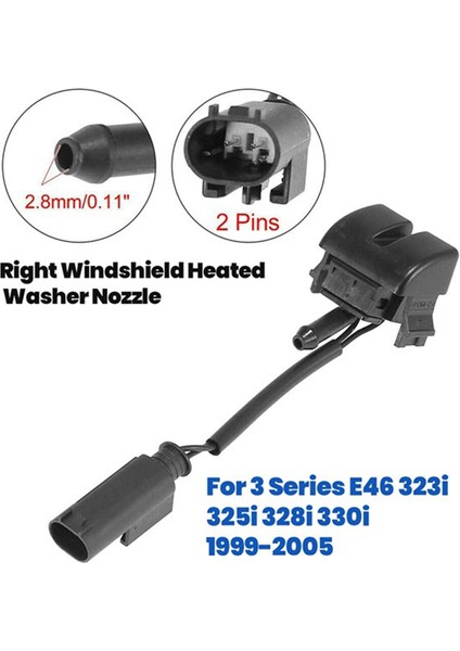 Ön Ön Cam Isıtmalı Yıkama Püskürtücü Nozul Jeti 61668374366 Bmw 3 Serisi E46 323I 325I 328I 330I 1999-2005 (Yurt Dışından) fiyatları