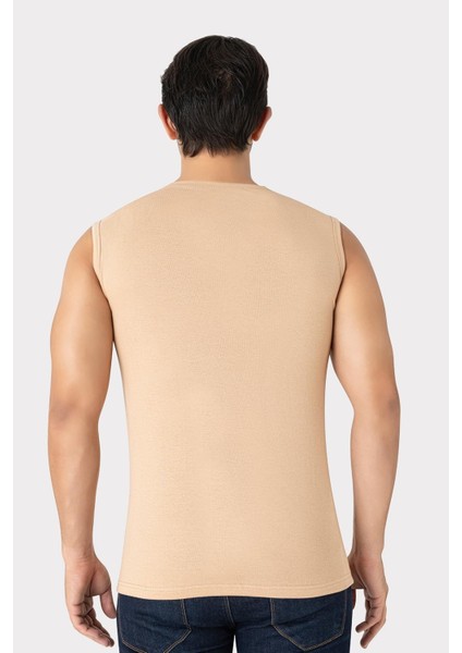 2'li Görünmez Atlet Erkek Ten Rengi V Yaka Kolsuz Tişört Pamuklu Likralı Esnek Yumuşak Kumaş fırsatları