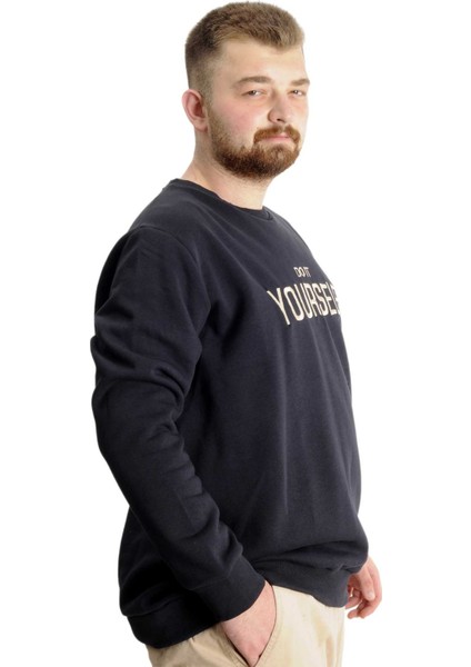 Mode Xl Büyük Beden Erkek Sweat Bisyaka Do It Yourself 23168 Lacivert modelleri