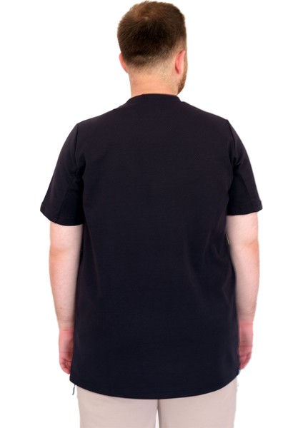 Mode Xl Büyük Beden Erkek T-Shirt Bisiklet Yaka Dore U25034 Lacivert fırsatları