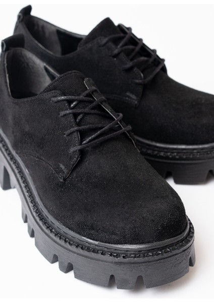 868-754 Siyah Süet Bağcıklı Günlük Yüksek Tabanlı Loafer Ayakkabı fiyatları