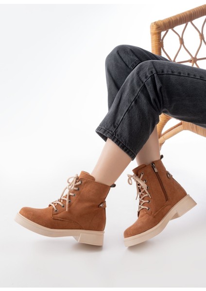 02-2003 Taba Süet Bağcıklı Fermuarlı Günlük Kadın Bot