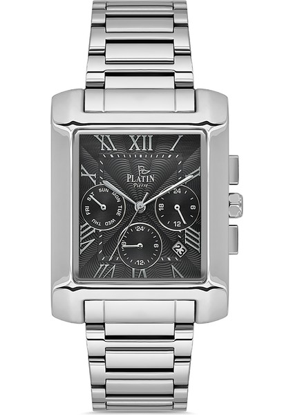 PL-1167GA-A2 Çelik Kordon Fonksiyonları Aktif Kare Erkek Kol Saati