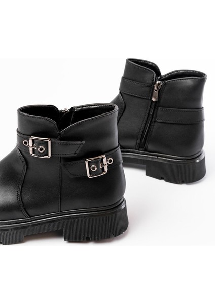 508-3037 Siyah Toka Aksesuarlı Fermuarlı Günlük Kadın Bot indirimleri