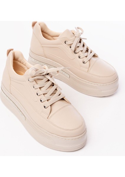 FLN-1999 Nut Bağcıklı Taban Taş Aksesuarlı Günlük Spor Ayakkabı modelleri