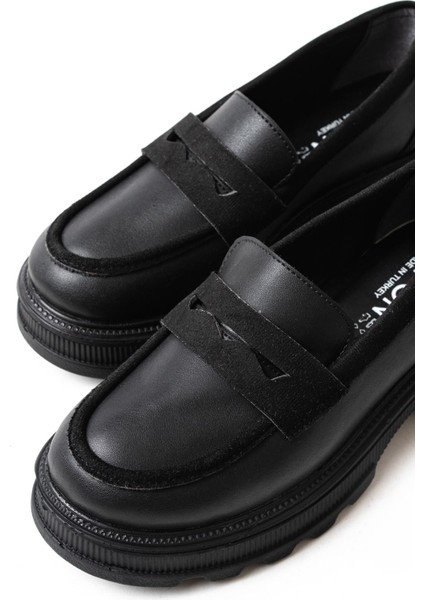 746-759 Siyah Günlük Yüksek Tabanlı Loafer Ayakkabı fırsatları