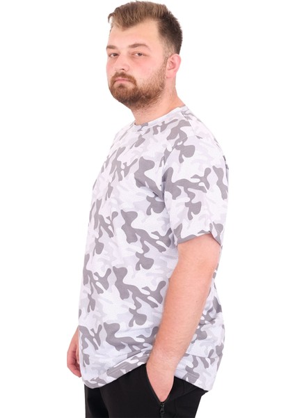 Mode Xl Büyük Beden Erkek T-Shirt Bisiklet Yaka Dore U25034 Siyah Kamuflaj fiyatları