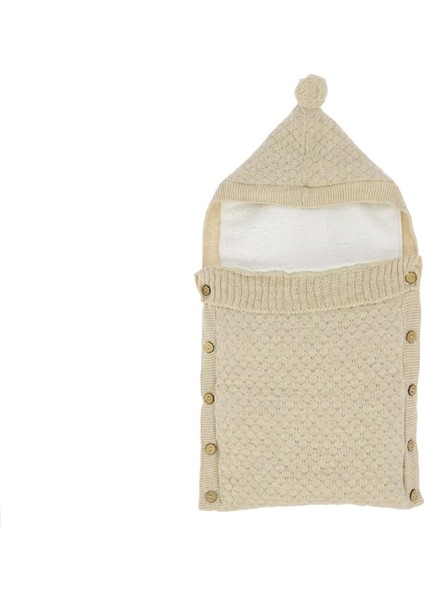 Kabartma Desenli Triko Kundaklı Battaniye - Bej - 0 - 3 Ay - DAL453-BEJ-0 - 3 Ay Bej