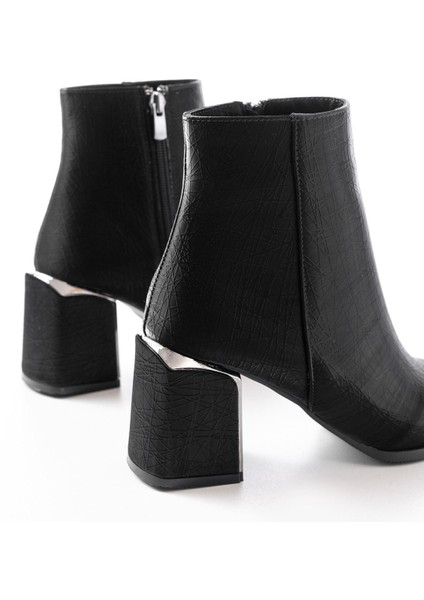 DNZ-410 Siyah Fermuarlı Topuklu Kadın Günlük Bot indirimleri