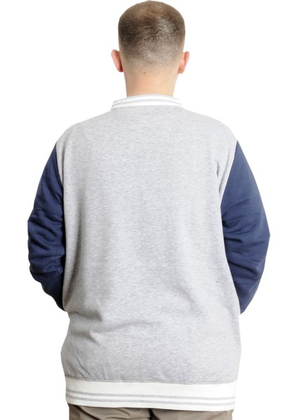 Mode Xl Büyük Beden Erkek Kolej Mont Fermuarlı Nakışlı Ceket 23633 Grimelanj fırsatları