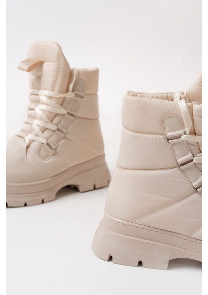 ASM-083 Bej Bağcıklı Su Geçirmez Kadın Kar Botu indirimleri