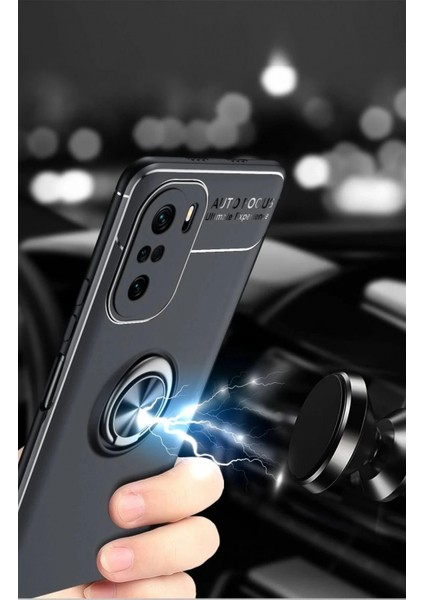 Xiaomi Poco F3 Kılıf Range Yüzüklü Silikon - Mavi fiyatları