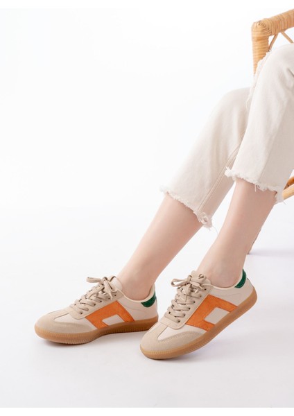 M-5007 Bej Garni Bağcıklı Termo Taban Günlük Kadın Spor fiyatları