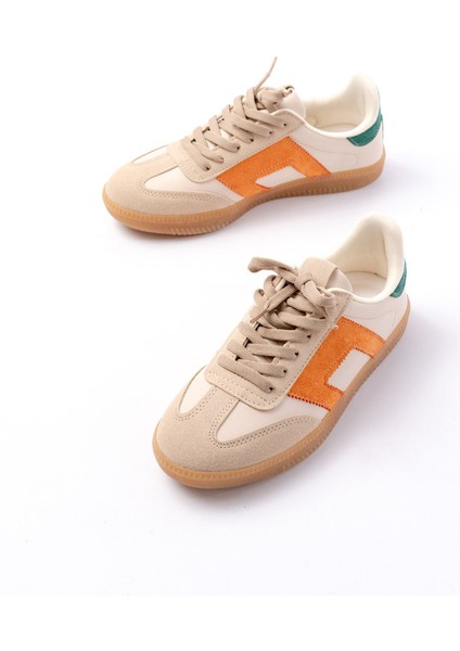 M-5007 Bej Garni Bağcıklı Termo Taban Günlük Kadın Spor modelleri