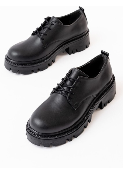 868-754 Siyah Bağcıklı Günlük Yüksek Tabanlı Loafer Ayakkabı fırsatları