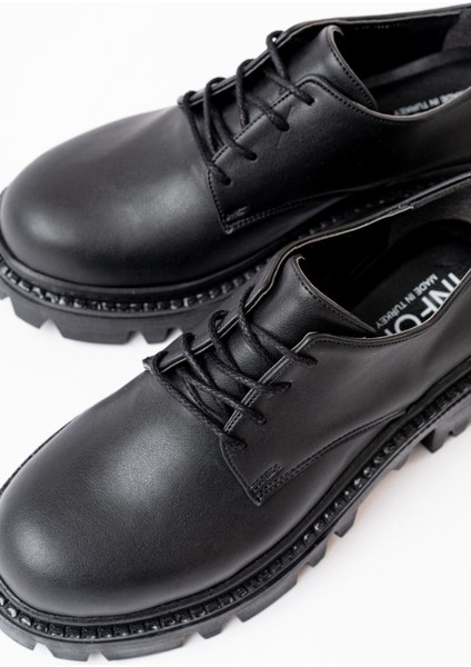 868-754 Siyah Bağcıklı Günlük Yüksek Tabanlı Loafer Ayakkabı indirimleri