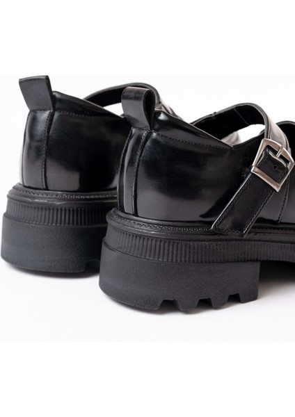 745-771 Siyah Rugan Günlük Yüksek Tabanlı Loafer Ayakkabı indirimleri
