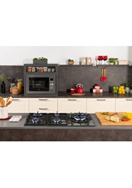 AO-91159 G Dg Ankastre Ocak 5 Gözü Wok Özellikli Gri Cam Yüzey 90 cm indirimleri