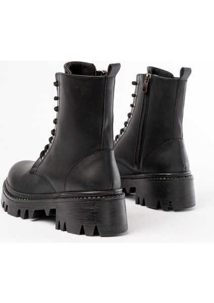 868-356 Siyah Bağcıklı Fermuarlı Günlük Kadın Bot modelleri
