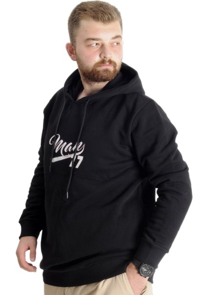 Mode Xl Büyük Beden Erkek Sweatshirt Kapüşonlu 23540 Siyah modelleri