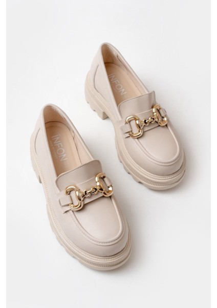 745-773 Bej Günlük Yüksek Tabanlı Loafer Ayakkabı modelleri