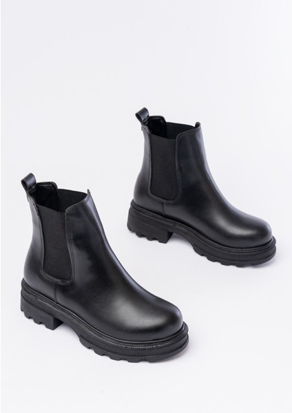 745-2137 Siyah Kalın Taban Lastikli Günlük Kadın Bot fırsatları