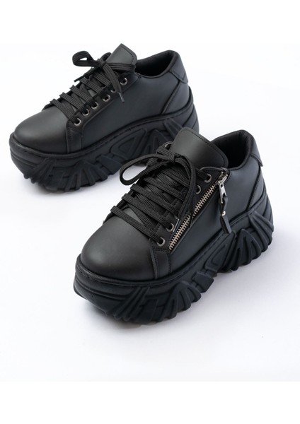 SP-156 Siyah Bağcıklı Fermuarlı Yüksek Taban Günlük Spor Ayakkabı fırsatları