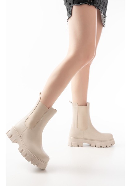 FZ-299 Bej Yüksek Tabanlı Lastikli Günlük Kadın Bot modelleri