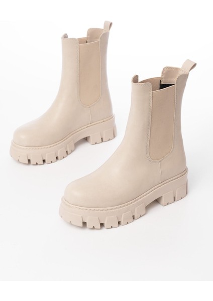 FZ-299 Bej Yüksek Tabanlı Lastikli Günlük Kadın Bot indirimleri