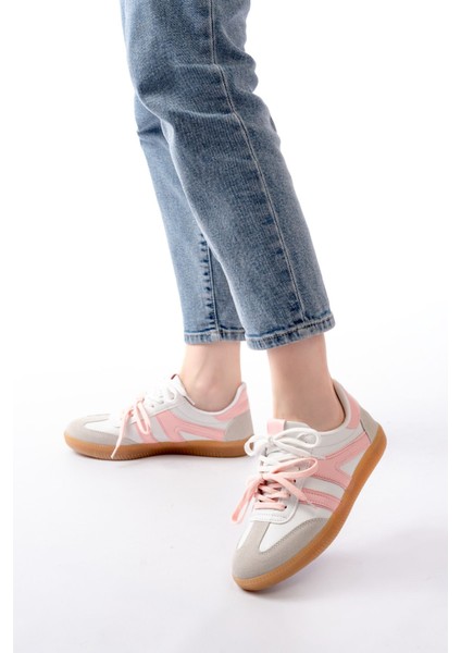 M-6005 Pudra Garni Bağcıklı Termo Taban Günlük Kadın Spor fiyatları