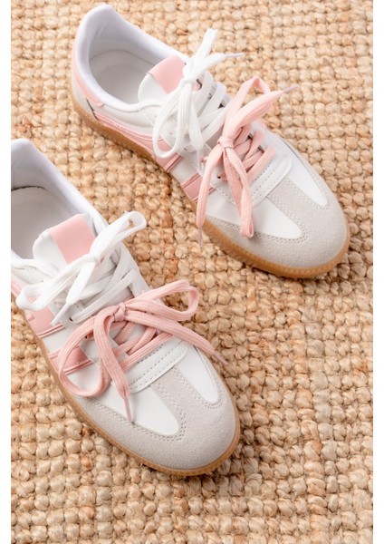 M-6005 Pudra Garni Bağcıklı Termo Taban Günlük Kadın Spor fırsatları