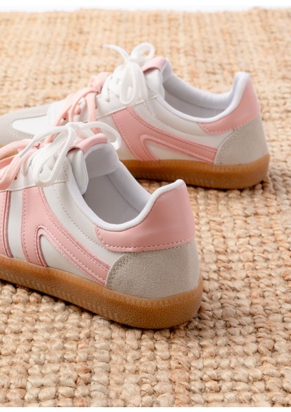 M-6005 Pudra Garni Bağcıklı Termo Taban Günlük Kadın Spor indirimleri