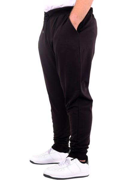 Mode Xl Büyük Beden Erkek Eşofman Altı Dar Paça Interlok Word 24519 Siyah fiyatları