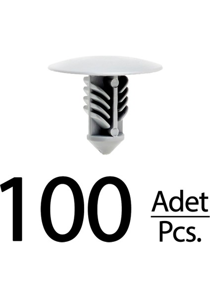 Renault Megane, Nissan Için Kaput Keçe Klips- Gri- 100 Adet