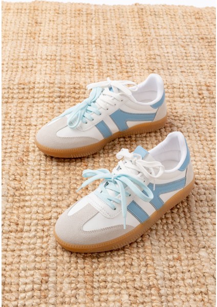 M-6005 Mavi Garni Bağcıklı Termo Taban Günlük Kadın Spor modelleri