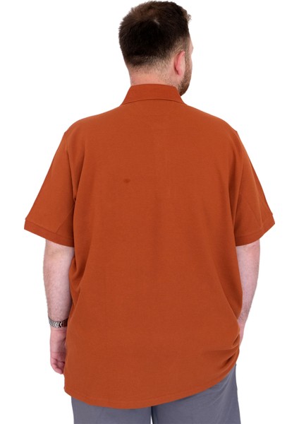 Mode Xl Büyük Beden Erkek T-Shirt Polo Yaka Cepli Klasik Pike 20552 Tarçın fırsatları