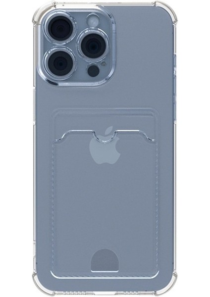 Apple Dört Köşeli Düşmeye Dayanıklı iPhone 12 Pro Max Şeffaf Kart Tutucu Cep Telefonu Kılıfı Kart Yuvası Yumuşak Kılıf Için Uygundur (Yurt Dışından)